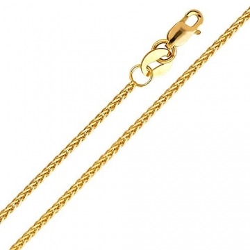 14 Karat 585 Gold Diamantschliff Spiga Weizen Gelbgold Kette - Breite 2 mm - Länge wählbar (45) - 4