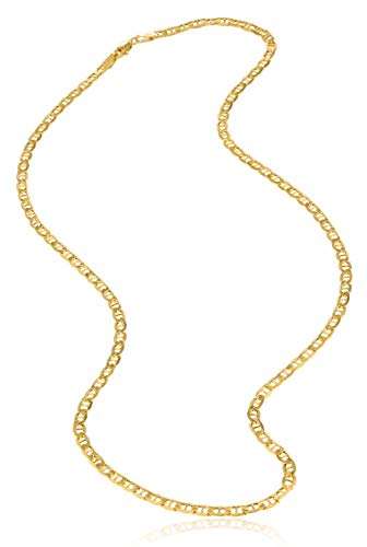14 Karat / 585 Gold Italienisch Flach Mariner Kette Gelbgold - Breite 3.10 mm - Länge wählbar (60) - 2