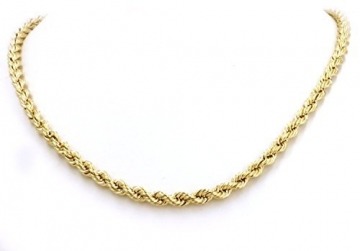 14 Karat / 585 Gold Kordelkette Gelbgold Unisex - 2.50 mm. Breit - Länge wählbar (45 CM) - 1