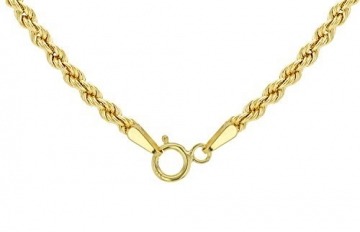 14 Karat / 585 Gold Kordelkette Gelbgold Unisex - 2 mm. Breit - Länge wählbar (45) - 1