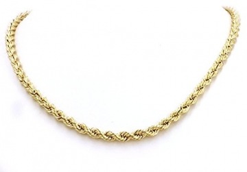 14 Karat / 585 Gold Kordelkette Gelbgold Unisex Kette - 3 mm. Breit - Länge wählbar (70) - 2