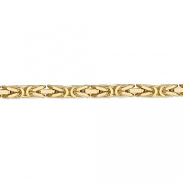 14 Karat massives Gelbgold, 6,50 mm, Königskette für Herren und Damen - 4
