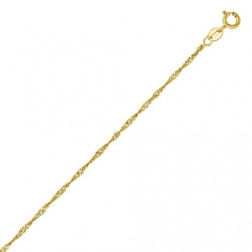 18 Karat 750 Gold Feine Singapur Kette Gelbgold Unisex Länge wählbar (40 CM) - 3