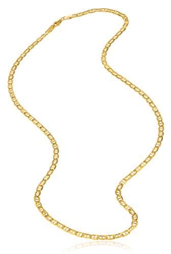 18 Karat / 750 Gold Italienisch Flach Mariner Gelbgold Kette Unisex - Breite 3 mm - Länge wählbar (60) - 2