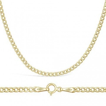 18 Karat / 750 Gold Panzerkette Gelbgold Unisex Kette - Breite 2.3 mm - Länge wählbar (55) - 1