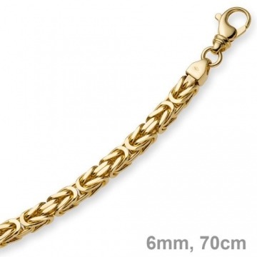 6mm Kette Halskette Königskette aus 750 Gold Gelbgold 70cm Herren Goldkette - 2