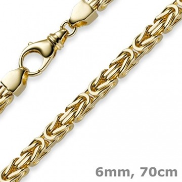 6mm Kette Halskette Königskette aus 750 Gold Gelbgold 70cm Herren Goldkette - 4