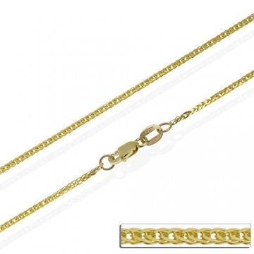 aion Goldkette Massiv Gold 585 Zopfkette Gelbgold 14 Karat Halskette Herren Damen 40-60cm 1 mm (45) - 2