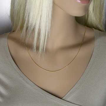 aion Goldkette Massiv Gold 585 Zopfkette Gelbgold 14 Karat Halskette Herren Damen 40-60cm 1 mm (45) - 4