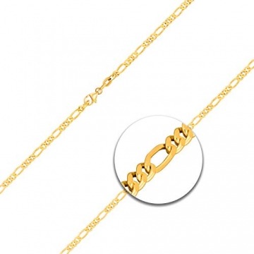 Goldkette, Figarokette diamantiert Gelbgold 750 / 18K, Länge 42 cm, Breite 2.2 mm, Gewicht ca. 5.9 g, NEU - 4