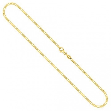 Goldkette, Figarokette diamantiert Gelbgold 750 / 18K, Länge 42 cm, Breite 2.2 mm, Gewicht ca. 5.9 g, NEU - 1