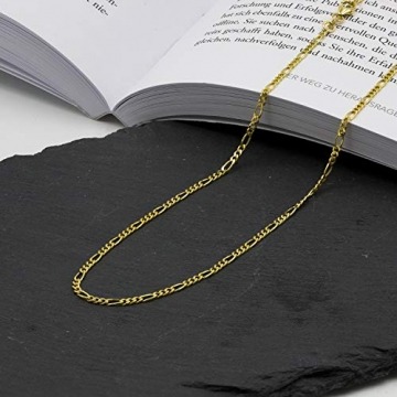 Goldkette, Figarokette diamantiert Gelbgold 750 / 18K, Länge 42 cm, Breite 2.2 mm, Gewicht ca. 5.9 g, NEU - 5