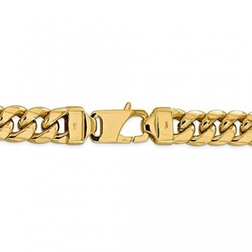 Halskette aus 14 Karat Gelbgold, 15 mm, halb massiv, kubanische Halskette, 61 cm für Damen und Herren - 3
