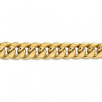 Halskette aus 14 Karat Gelbgold, 15 mm, halb massiv, kubanische Halskette, 61 cm für Damen und Herren - 5