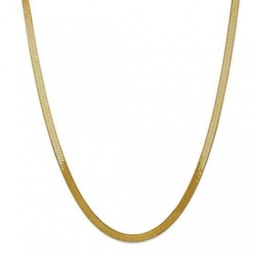 Halskette mit Fischgrätenmuster, 14 Karat Gelbgold, 5 mm, 45,7 cm - 1