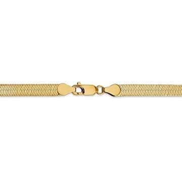 Halskette mit Fischgrätenmuster, 14 Karat Gelbgold, 5 mm, 45,7 cm - 2