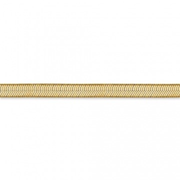 Halskette mit Fischgrätenmuster, 14 Karat Gelbgold, 5 mm, 45,7 cm - 4