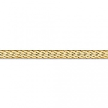 Halskette mit Fischgrätenmuster, 14 Karat Gelbgold, 5 mm, 45,7 cm - 4