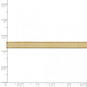 Halskette mit Fischgrätenmuster, 14 Karat Gelbgold, 5 mm, 45,7 cm - 5