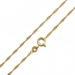 IDENTIM Damen Goldkette Singapurkette 585 14 Karat Gold Breite 1,20mm Halskette Länge 42cm 45cm 50cm 60cm (42 Zentimeter) - 1