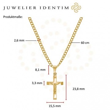 Kette mit Kreuz Anhänger Herren 585 Gold 14 Karat Panzerkette Kreuzanhänger Korpus 1337065/55+10988 - 5