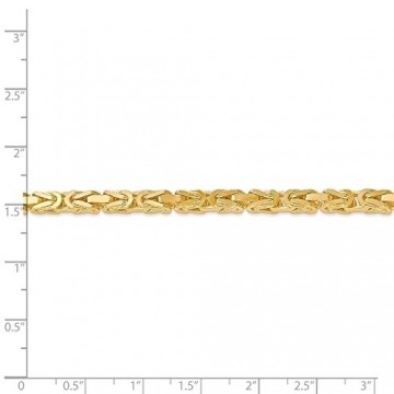 Königskette aus 14 Karat massivem Gelbgold, 4 mm, für Herren und Damen - 5