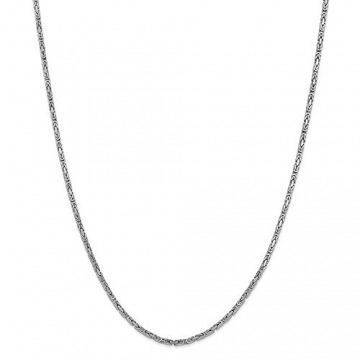 Königskette aus 14 Karat Weißgold, 2 mm, für Damen und Herren - 1
