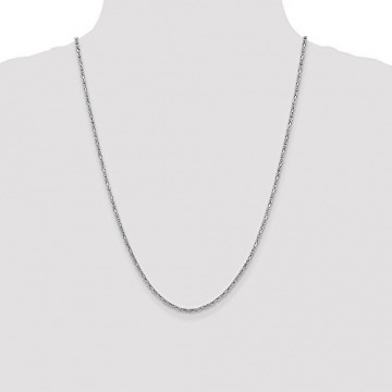 Königskette aus 14 Karat Weißgold, 2 mm, für Damen und Herren - 3