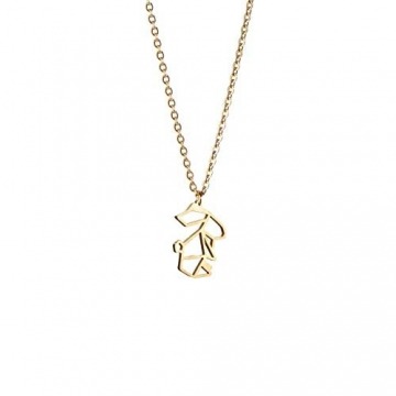 La Menagerie Kaninchen Gold, Origami-Schmuck & vergoldete geometrische Kette - 18-karätig Goldkette & Kaninchen-Halsketten - Kaninchen-Halskette für Frauen & Mädchen & Origami-Halskette - 1