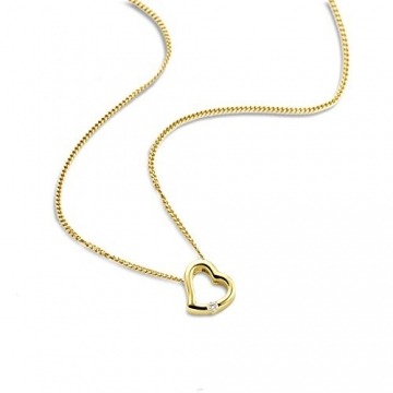 Orovi Halskette Damen Herz Kette mit Diamant Gelbgold 18 Karat / 750 Gold Brilliant 0,01 ct - 4