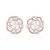 0,51 ct Pavé-IGI zertifizierter Diamant Halo Blume Ohrring, massiver 14 Karat zweifarbiger Gold-Wirbel-Blumen-Ohrstecker, gedrehter Alltag, Ohrringe, Geschenkidee 14K Roségold, Paar - 1