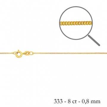 0,8 mm 45 cm 333-8 Karat Gelbgold Panzerkette massiv Gold hochwertige Halskette 1 g - 3