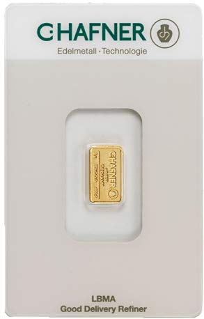 1 Gramm Gold 1 gr Goldbarren Barren Feingold 999,9 C. Hafner - 1