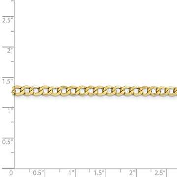 10 K, 4,3 mm Semi-Massive Panzerkette Halskette, 24 cm (höherer Feingehalt als Gold mit 9 Karat Gold - 2