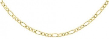 14 Karat 585 Gold Italienisch Flach Figaro Gelbgold Unisex Kette - Breite 3 mm - (45) - 1