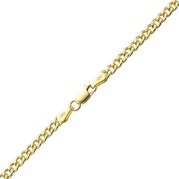 14 Karat / 585 Gold Panzerkette Gelbgold Unisex - Breite 3 mm - Länge wählbar (45) - 4