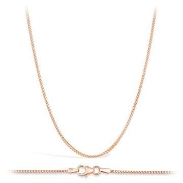 14 Karat / 585 Rotgold 1.30 mm Breit Rechteckrohr Franco Kette - Länge wählbar (50 Cm.) - 1