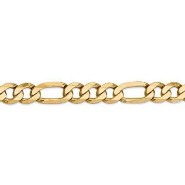 14 Karat Gelbgold, 10 mm, Hummer-Figaro-Kette, Halskette, 66 cm für Damen und Herren - 2