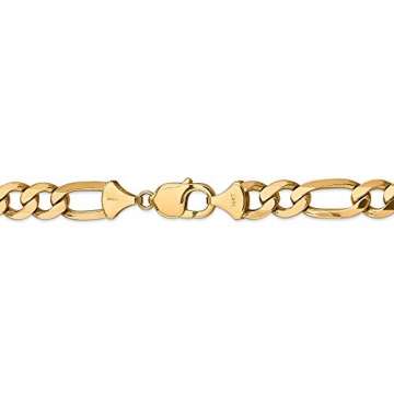 14 Karat Gelbgold, 10 mm, Hummer-Figaro-Kette, Halskette, 66 cm für Damen und Herren - 4