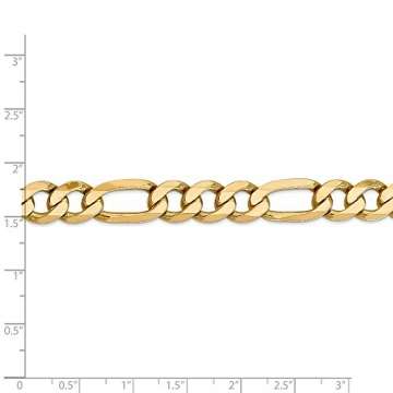 14 Karat Gelbgold, 10 mm, Hummer-Figaro-Kette, Halskette, 66 cm für Damen und Herren - 5