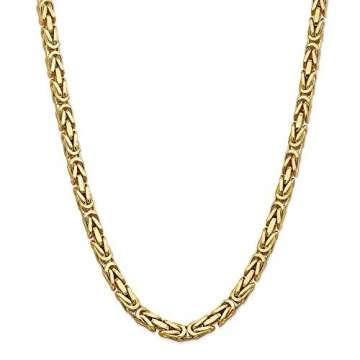 14 Karat massives Gelbgold, 6,50 mm, Königskette für Herren und Damen - 1