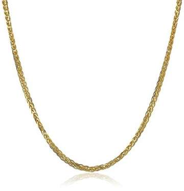 18 Karat 750 Gold Diamantschliff Spiga Weizen Gelbgold Kette - Breite 1.50 mm - Länge wählbar (45 CM) - 1