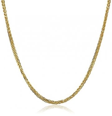 18 Karat 750 Gold Diamantschliff Spiga Weizen Gelbgold Kette - Breite 1.50 mm - Länge wählbar (60 CM) - 1