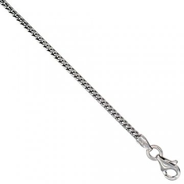 18 Karat / 750 Gold Rechteckrohr Franco Weißgold Kette Unisex - Breite 1 mm – Länge wählbar (42) - 1