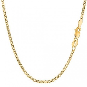 18 Karat / 750 Gold Rund Erbskette Rolo Link Gelbgold Kette Unisex - Breite 2.70 mm - Länge wählbar (45) - 1