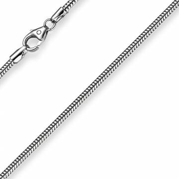 1,9mm Schlangenkette Kette Collier 750 Gold Weißgold Goldkette 50cm Unisex - 1