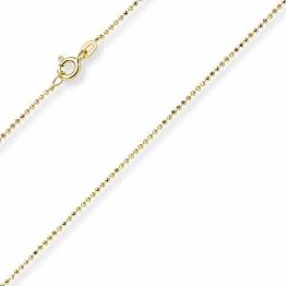 1mm Kugelkette diamantiert Kette Goldkette Halskette aus 750 Gold Gelbgold, 50cm - 1