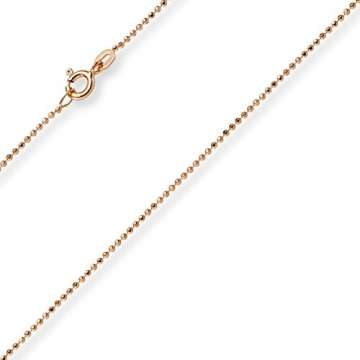 1mm Kugelkette diamantiert Kette Goldkette Halskette aus 750 Gold Rotgold, 60cm - 1