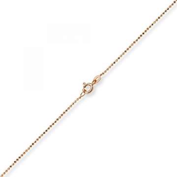 1mm Kugelkette diamantiert Kette Goldkette Halskette aus 750 Gold Rotgold, 60cm - 4
