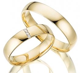 2 x 585 Trauringe 5.00mm Gelbgold ECHT GOLD Eheringe schlichte Spannring LM.07.585.V2 Juwelier Echtes Gold Verlobunsringe Wedding Rings Trouwringen - 1